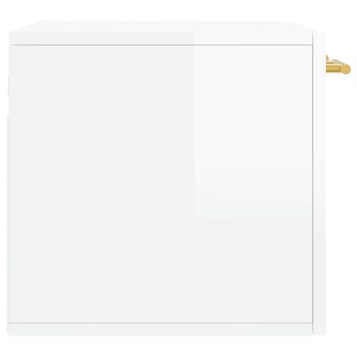 vidaXL Armoire murale Blanc brillant 60x36,5x35 cm Bois d'ingénierie