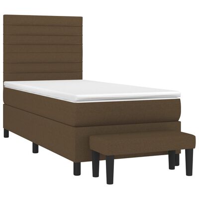 vidaXL Sommier à lattes de lit avec matelas Marron foncé 90x200 cm