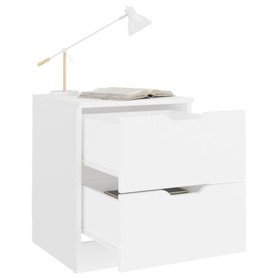 vidaXL Tables de chevet 2 pcs blanc 40x40x50 cm bois d’ingénierie