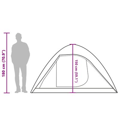 vidaXL Tente de camping à dôme 4 personnes tissu occultant imperméable