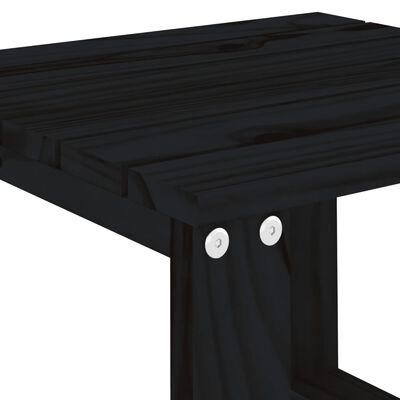 vidaXL Table d'appoint de jardin noir 40x38x28,5 cm bois massif de pin