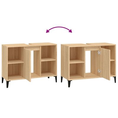 vidaXL Meuble d'évier chêne sonoma 80x33x60 cm bois d'ingénierie