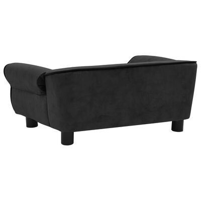 vidaXL Canapé pour chien Noir 72x45x30 cm Peluche