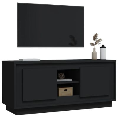 vidaXL Meuble TV noir 102x35x45 cm bois d'ingénierie