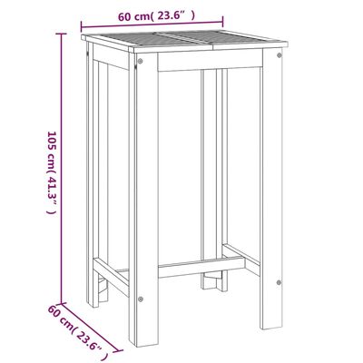 vidaXL Ensemble de bar de jardin 5 pcs bois d'acacia solide