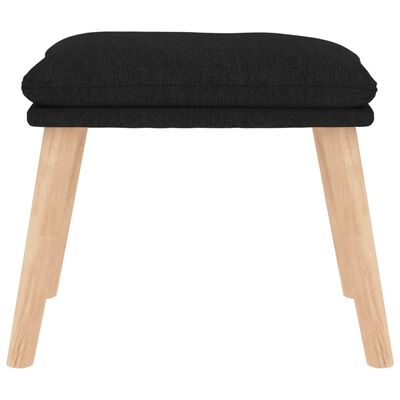 vidaXL Chaise de relaxation avec tabouret Noir Tissu