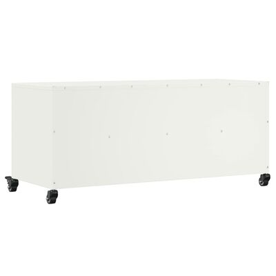 vidaXL Meuble TV blanc 100,5x39x43,5 cm acier