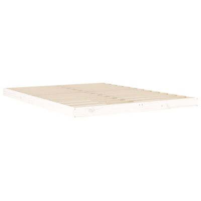 vidaXL Cadre de lit blanc 140x190 cm bois de pin massif