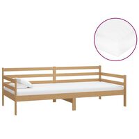 vidaXL Lit de repos et matelas 90x200cm Marron miel Bois de pin massif