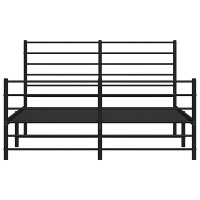 vidaXL Cadre de lit métal sans matelas avec pied de lit noir 150x200cm