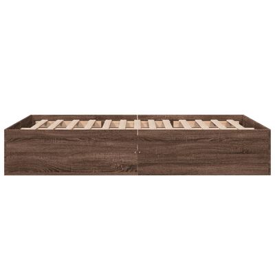 vidaXL Cadre de lit chêne marron 135x190 cm bois d'ingénierie