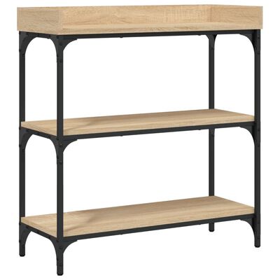 vidaXL Table console avec étagères chêne sonoma 75x30x80 cm