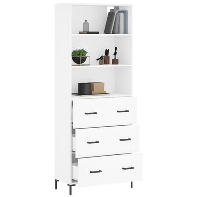 vidaXL Buffet haut Blanc 69,5x34x180 cm Bois d'ingénierie