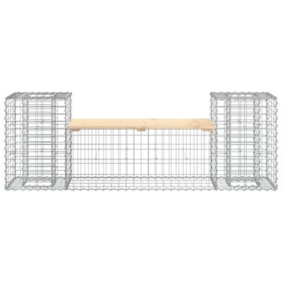 vidaXL Banc de jardin design gabion 183x41x60,5 cm bois massif de pin