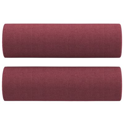 vidaXL Ensemble de canapés 2 pcs avec coussins rouge bordeaux tissu