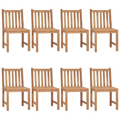 vidaXL Chaises de jardin 8 pcs avec coussins Bois de teck massif