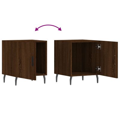 vidaXL Table de chevet chêne marron 40x40x50 cm bois d’ingénierie