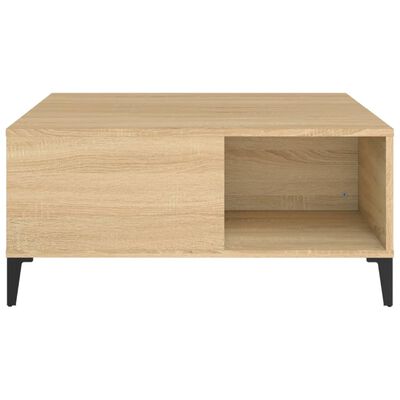 vidaXL Table basse chêne sonoma 80x80x36,5 cm bois d'ingénierie