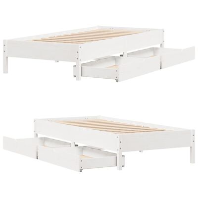 vidaXL Cadre de lit sans matelas blanc 100x200 cm bois de pin massif