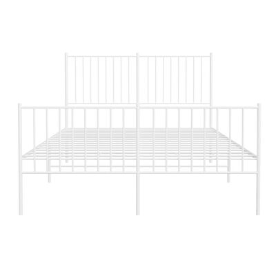 vidaXL Cadre de lit métal sans matelas et pied de lit blanc 140x200 cm