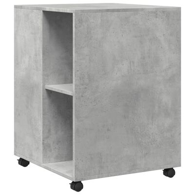 vidaXL Table d'appoint avec roues gris béton bois d'ingénierie