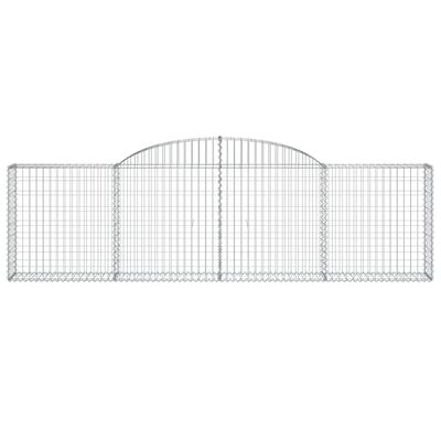 vidaXL Paniers à gabions arqués 7 pcs 300x30x80/100 cm fer galvanisé