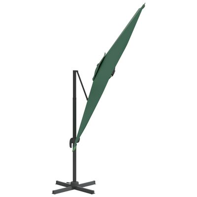 vidaXL Parasol de jardin en porte-à-faux et poteau en aluminium vert