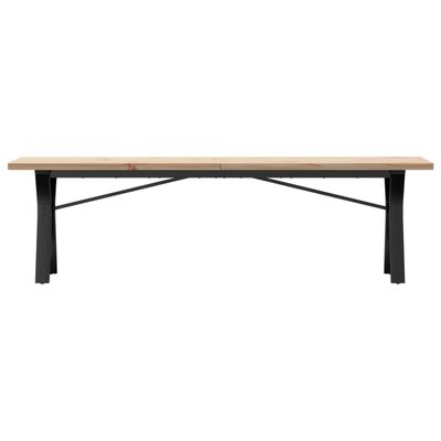 vidaXL Table basse cadre en Y 160x40x45,5 cm bois de pin massif acier