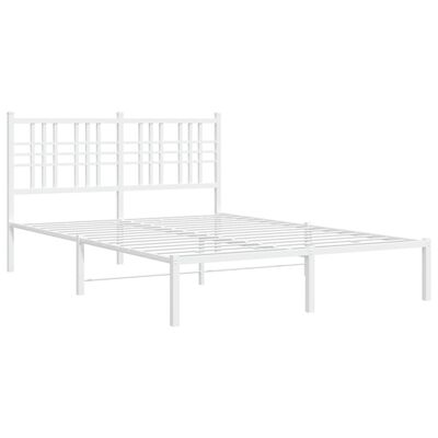 vidaXL Cadre de lit métal sans matelas et tête de lit blanc 120x190 cm