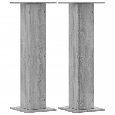 vidaXL Supports de haut-parleurs 2 pcs gris sonoma bois d'ingénierie