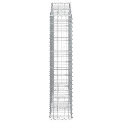 vidaXL Paniers à gabions arqués 3 pcs 200x30x140/160 cm Fer galvanisé