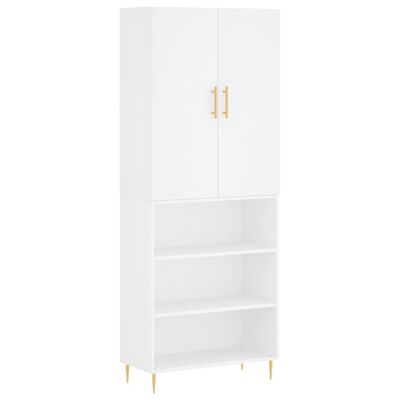 vidaXL Buffet haut Blanc 69,5x34x180 cm Bois d'ingénierie