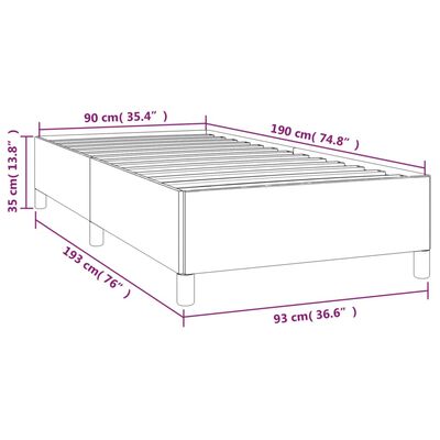 vidaXL Cadre de lit sans matelas vert 90x190 cm tissu