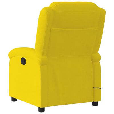 vidaXL Fauteuil de massage inclinable jaune velours