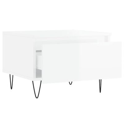 vidaXL Tables basses 2 pcs blanc brillant 50x46x35cm bois d'ingénierie