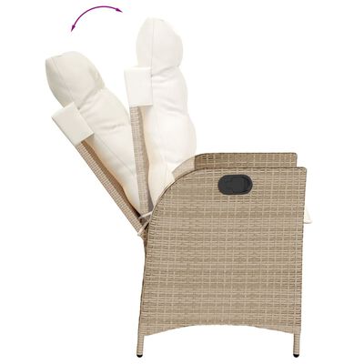 vidaXL Ensemble à manger de jardin et coussins 9 pcs beige Poly rotin