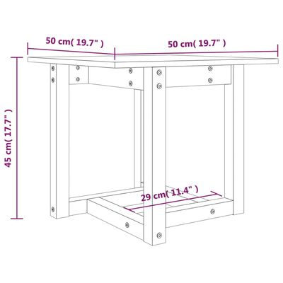 vidaXL Table basse Marron miel 50x50x45 cm Bois massif de pin