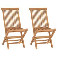 vidaXL Chaises de jardin pliables 2 pcs Bois de teck massif