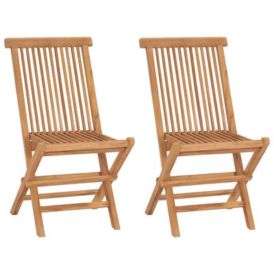 vidaXL Chaises de jardin pliables lot de 2 Bois de teck massif