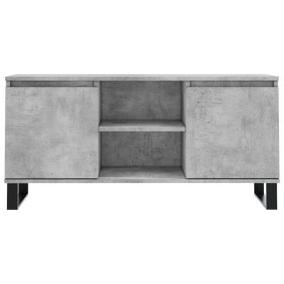 vidaXL Meuble TV gris béton 104x35x50 cm bois d'ingénierie