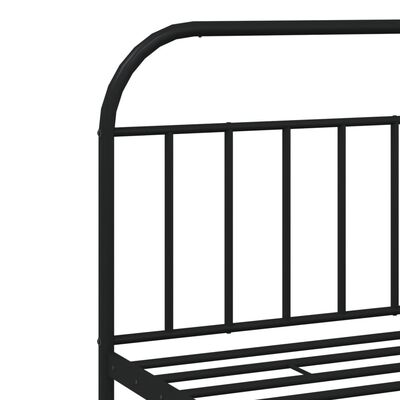 vidaXL Cadre de lit métal sans matelas avec pied de lit noir 193x203cm