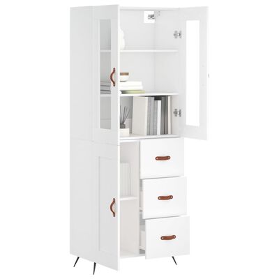 vidaXL Buffet haut Blanc 69,5x34x180 cm Bois d'ingénierie