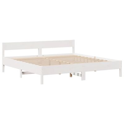 vidaXL Cadre de lit sans matelas blanc 180x200 cm bois massif de pin