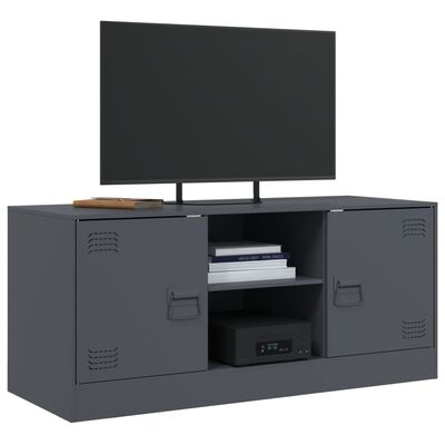 vidaXL Meuble TV anthracite 99x39x44 cm acier