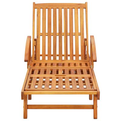 vidaXL Chaises longues lot de 2 avec coussins Bois d'acacia solide