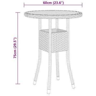 vidaXL Ensemble à manger de jardin 3 pcs Résine tressée Noir