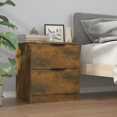 vidaXL Tables de chevet 2 pcs Chêne fumé Bois d'ingénierie