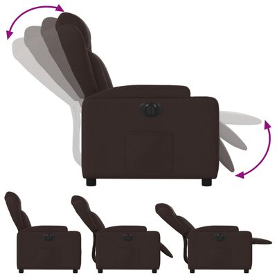 vidaXL Fauteuil inclinable électrique Marron foncé Tissu