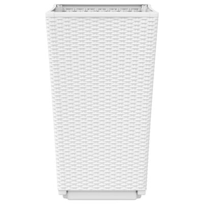 vidaXL Jardinières 4 pcs blanc 32,5x32,5x57 cm polypropylène