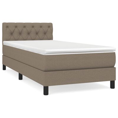 vidaXL Sommier à lattes de lit avec matelas Taupe 80x200 cm Tissu